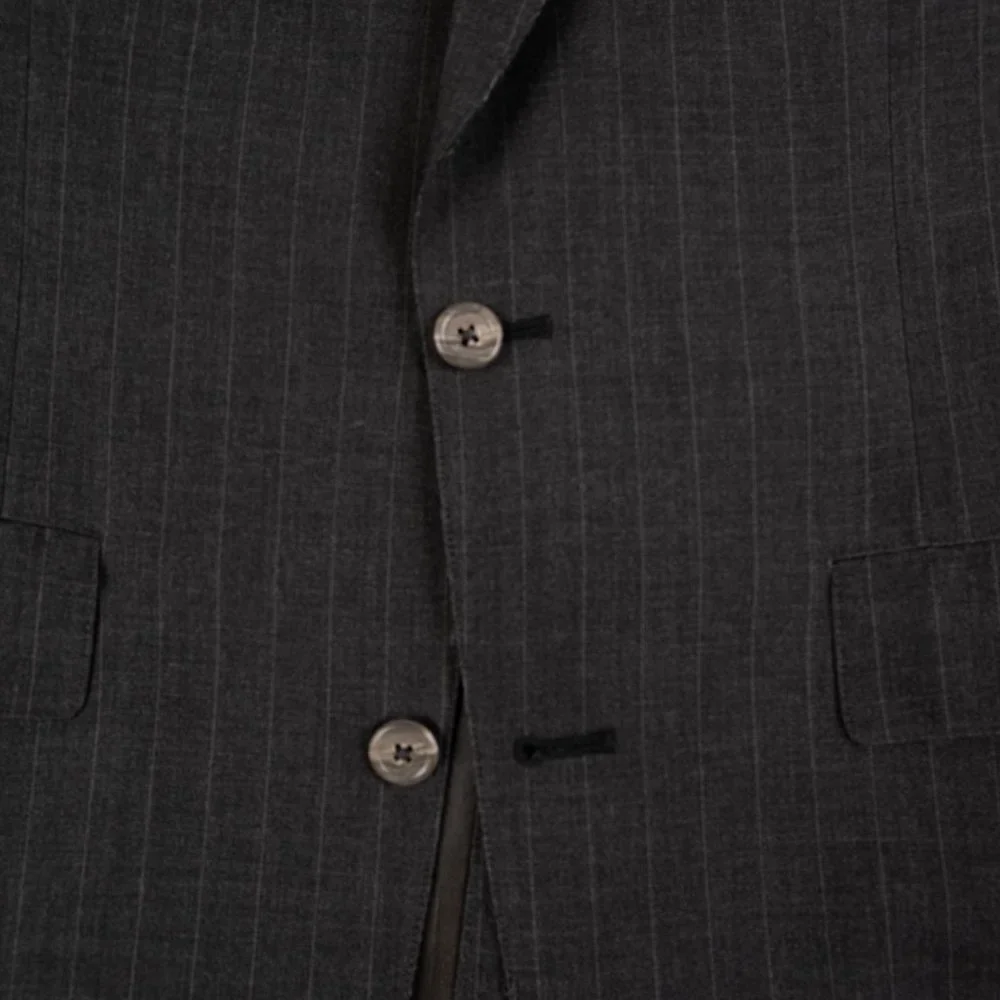 BROOKS BROTHERS charcoal grey pinstripe blazer jacket size 39R